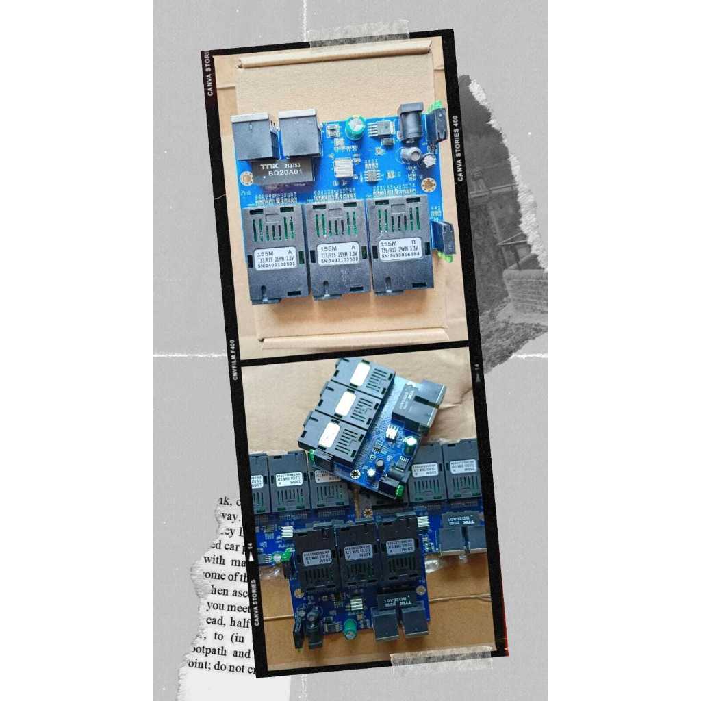 MEDIA CONVERTER 3 FO 2 LAN PCB KONVERTER