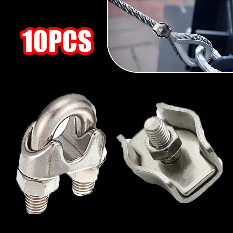 Klem Seling Baja Klem Kawat Seling Penjepit Seling Klem Kawat Seling Sling Baja Pengai 10pcs