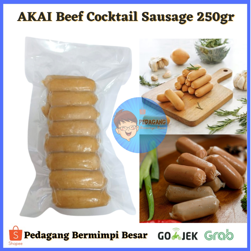 

AKAI Beef Cocktail Sausage 250g/ Sosis Beef Coctail AKAI / Sosis Beef Cocktail Akai/ Sosis Sapi Akai / SOSIS