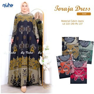 RATI - TORAJA MAXI GAMIS CALVIN JEANS JUMBO Wanita Muslim Lengan Panjang By MumuFashion Solo
