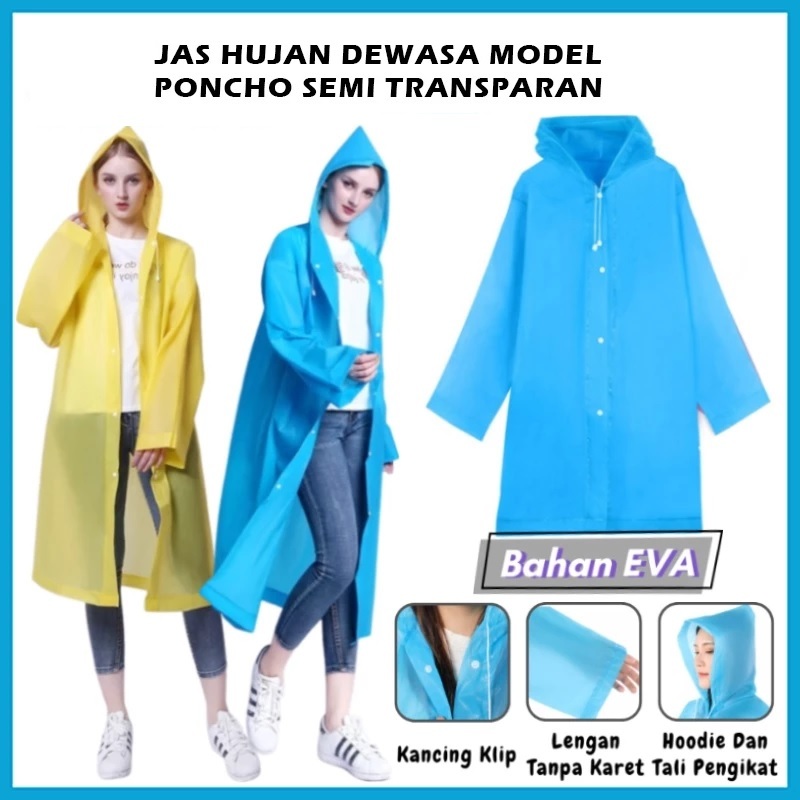 JAS HUJAN KOREAN STYLE JAS HUJAN DEWASA MODEL PONCO  JAS HUJAN EVA TEBAL JAS HUJAN CEWEK COWOK