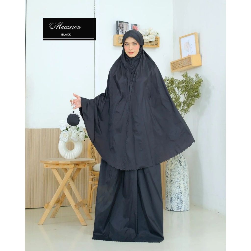 (FREE Sejadah) Mukena Traveling Mini Pouch - Mukena Parasut Korea Premium - Mukena Polos Bahan Adem 