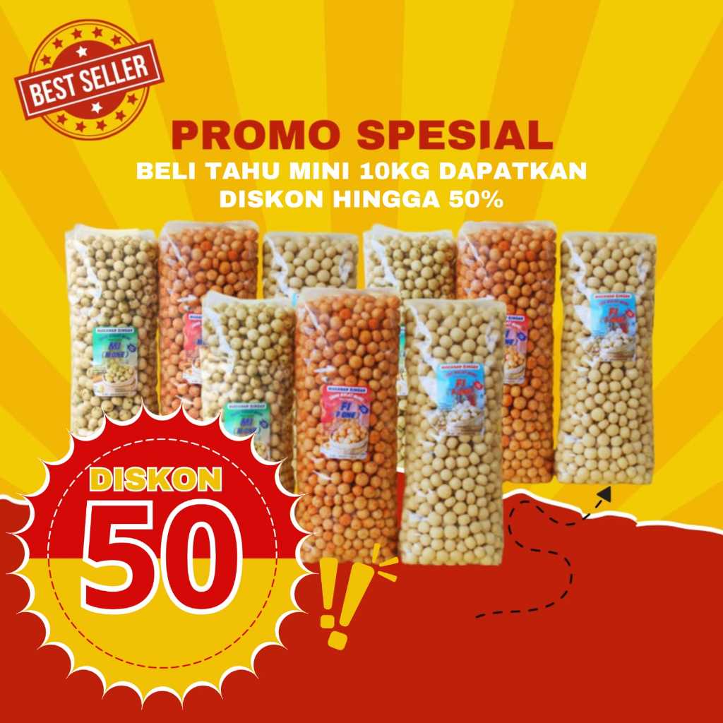 

[DISKON UP TO 50%] Paket Usaha Harga Grosir Tahu Bulat Mini 10KG Cemilan Kering