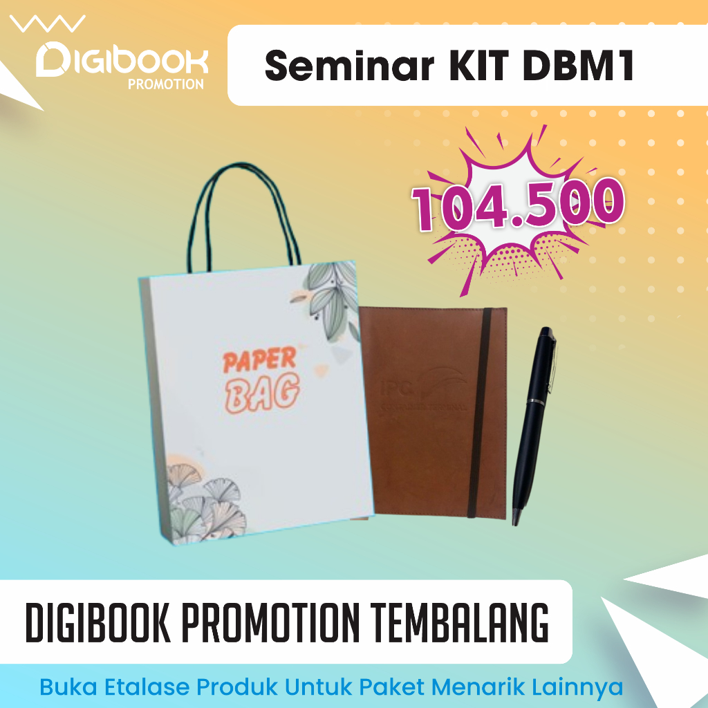 

Paperbag, Notebook Kulit Karet, Pulpen Besi | Paket Seminar Kit Isi 3 | DBM1