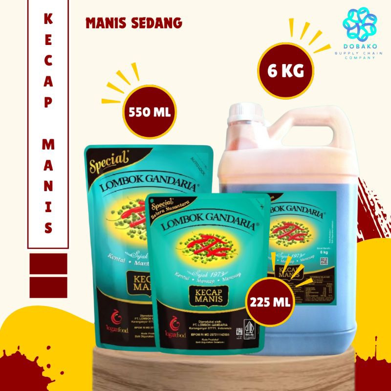 

Kecap Manis Lombok Gandaria Manis Sedang Pouch 550 ml