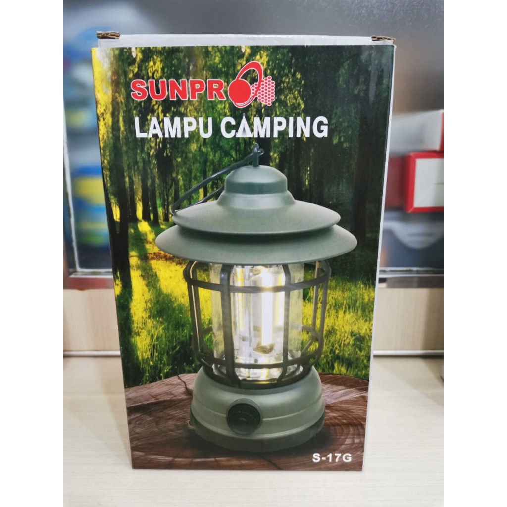 Lampu lentera emergency retro, lampu tenda camping waterproof / lampu angkringan rechargeable