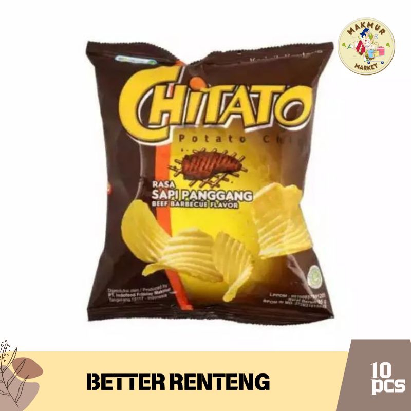 

Chitato Potato Chips Sapi Panggang 1 Renceng Isi 10 pcs @15gr