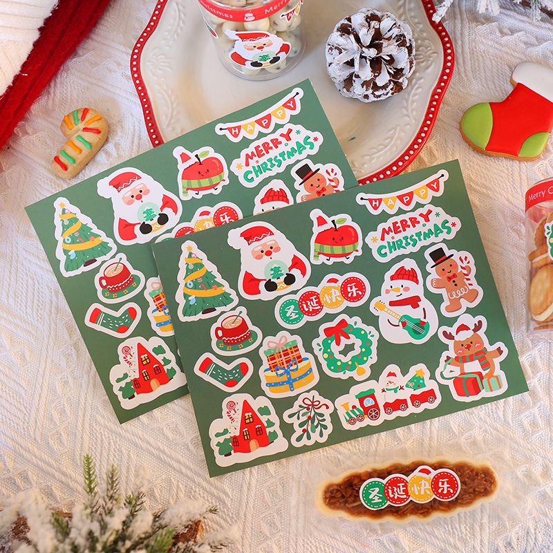 

GB4851-98 10LEMBAR 160PCS Sticker pack merry christmas - sticker natal tempelan hiasan hampers - sticker dekorasi hampers natal