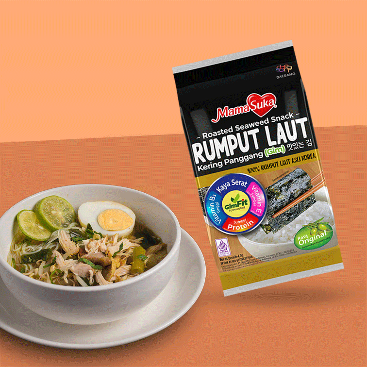 

Mama Suka rumput Laut Kering Panggang Rasa Soto Ayam Lamongan 4.5gr @pack (2 pcs)