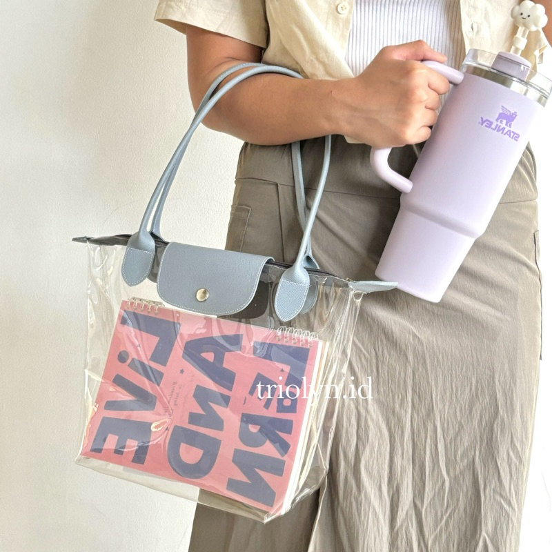 Totebag PVC Triolyn Toby Transparan Tas Kampus Wanita Korea