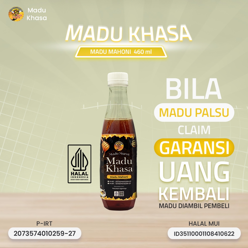 

Madu Mahoni Premium Madu Khasa 460 ML | Kaya Antioksidan