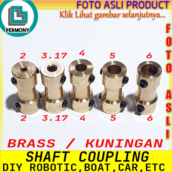 Coupling Brass kuningan adapter bor gerinda shaft motor boat converter sambungan as mini joint coupl