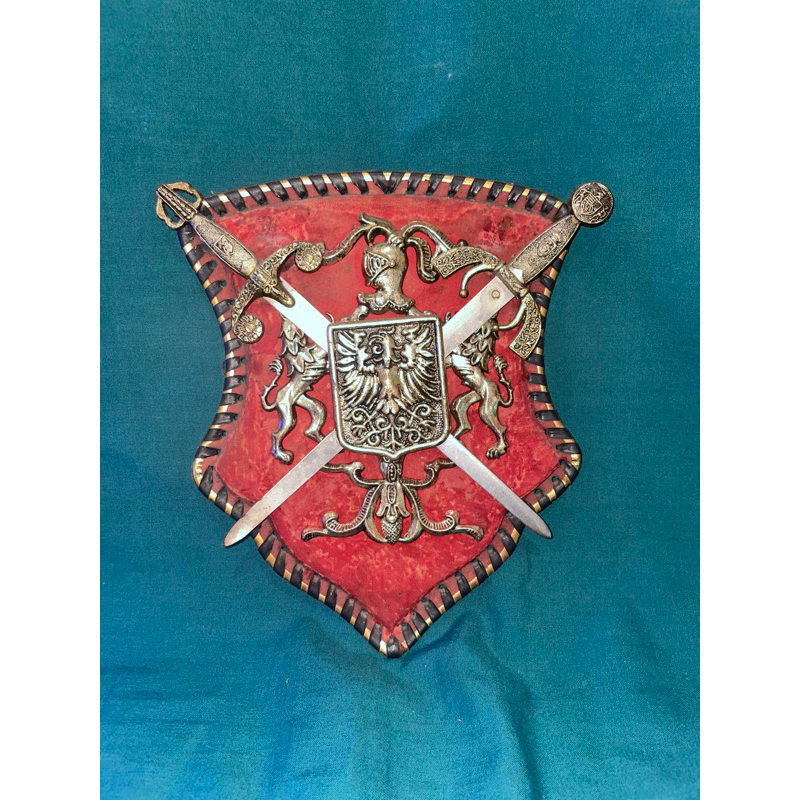 Vintage Coat of Arms Shield Wall Palaque 1960s 10”