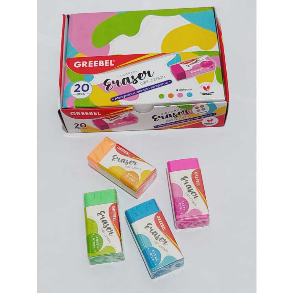 

PENGHAPUS PENSIL GREEBEL ERASER GBF-221820L WARNA PINK ORANGE HIJAU BITU TERMURAH