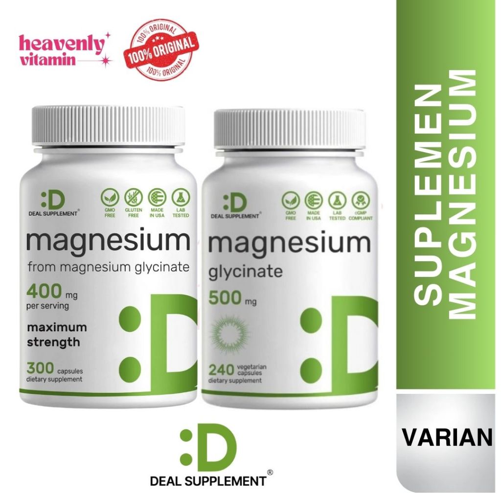 Deal Supplement Magnesium Glycinate 500mg -180 & 240 Veggie Capsules