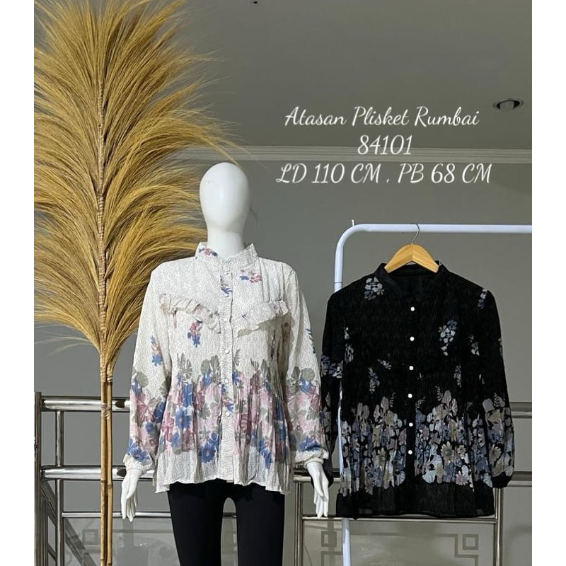 Blouse plisket/atasan plisket/atasan kerja/atasan formal/blouse rumbai/blouse formal/blouse premium