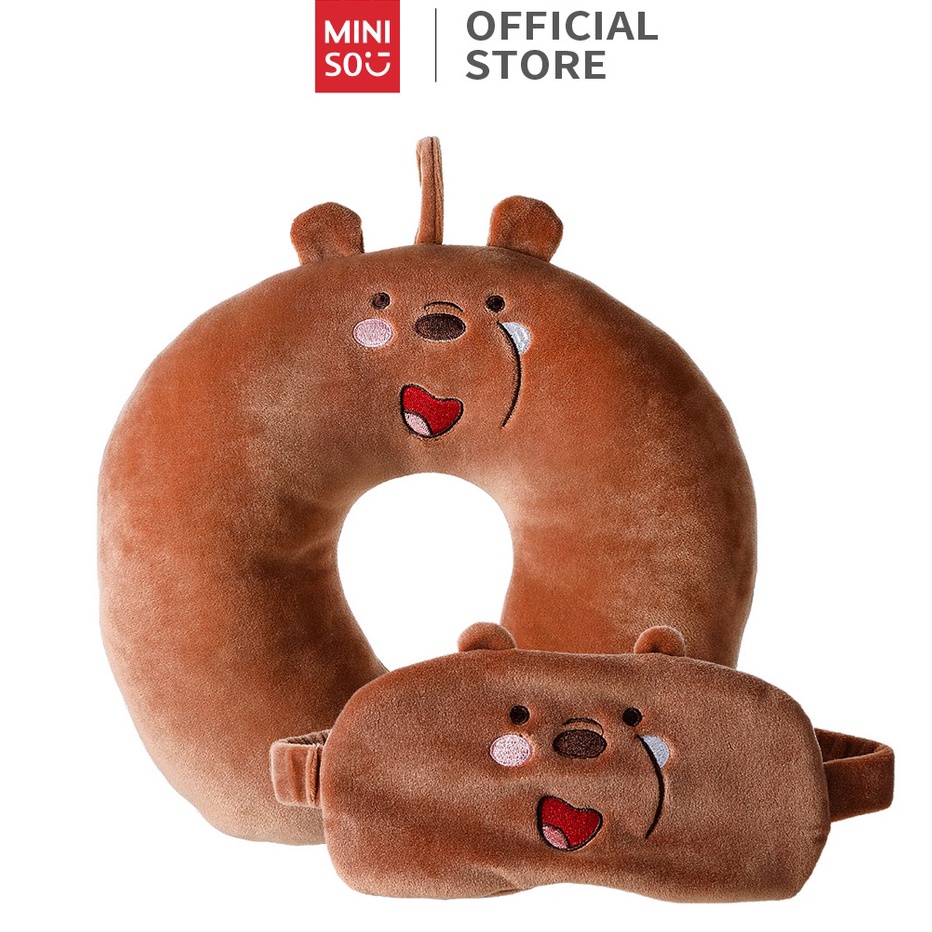 DESAIN KEREN MINISO Bantal Leher Travel Masker Mata Tidur We bare Bears Bantal Leher Dewasa Bantal L