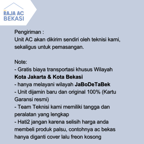 Ay00 AC Sharp 1/2 PK A5ZCY LOW WATT FREE PASANG + AKSESORIS Raja AC Bekasi