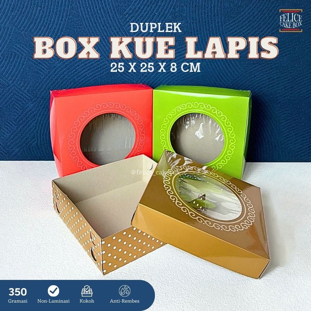 BOX KUE EMBOS POLKADOT 25X25X8 CM isi 10 pcs / DUS KUE LAPIS LEGIT / BOX HAMPERS IMLEK / BOX HAMPERS