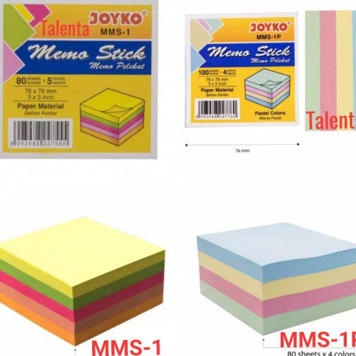 

HEMAT BESAR Sticky Note Memo Tempel Warna Pastel MMS1P Neon MMS1