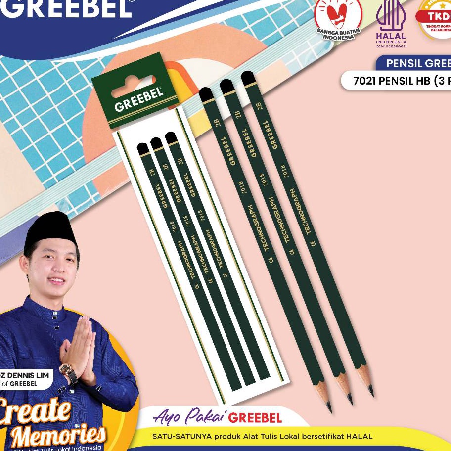 

LIMITED TIME OFFER GREEBEL Pensil Pencil Kayu GraphiteGrafit 721 3 pcs HB TRIANGULAR tdk be utk ujian sekolah