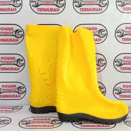 

Sepatu Boots Karet Anti Hujan Basah Warna Kuning Sepatu Boot Pelindung Proyek Murah RRT (TANPA UJUNG BESI)