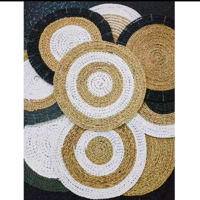 Placemat Seagrass Bulat 40cm Taplak meja / Plismat / Table Mat / Alas Piring Hiasan Meja Dinding