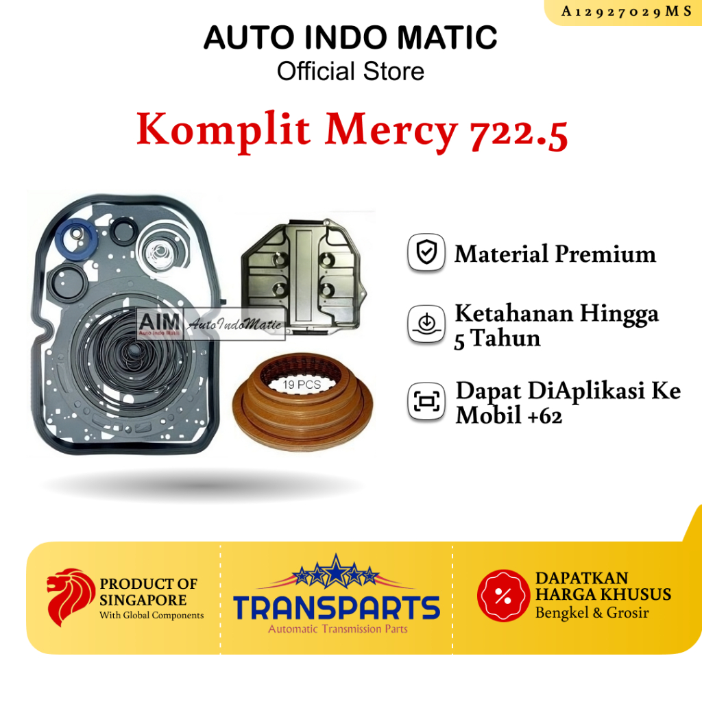 Mercy E280 E300 W210 W140 722.5 Matic Transmisi Repair Kit A12927029MS