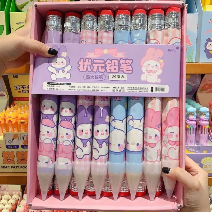 

KILAT ABIEZZ 33cm pensil HB jumbo Sanrio pensil besar cinnamorol melody kuromi pompurin