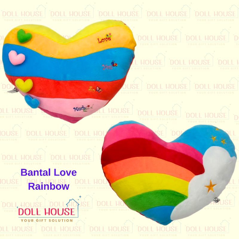 Bantal Hati Valentine Rainbow / Bantal Love Valentine / Bantal Valentine / Boneka Hati / Boneka Love