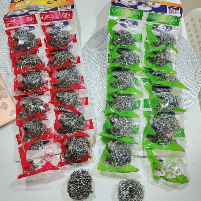 TERRAH  Grosir 12pc Sabut KAWAT Cuci Piring Stainless