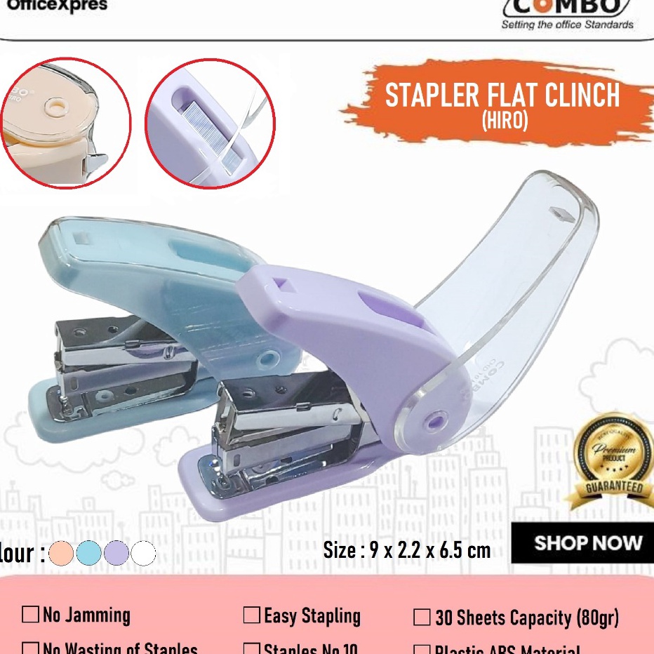 

HEMAT BERLIPAT Stapler Flat Clinch HIRO Alat Staples No1 Hekter CHD1 HIRO Stapler No1