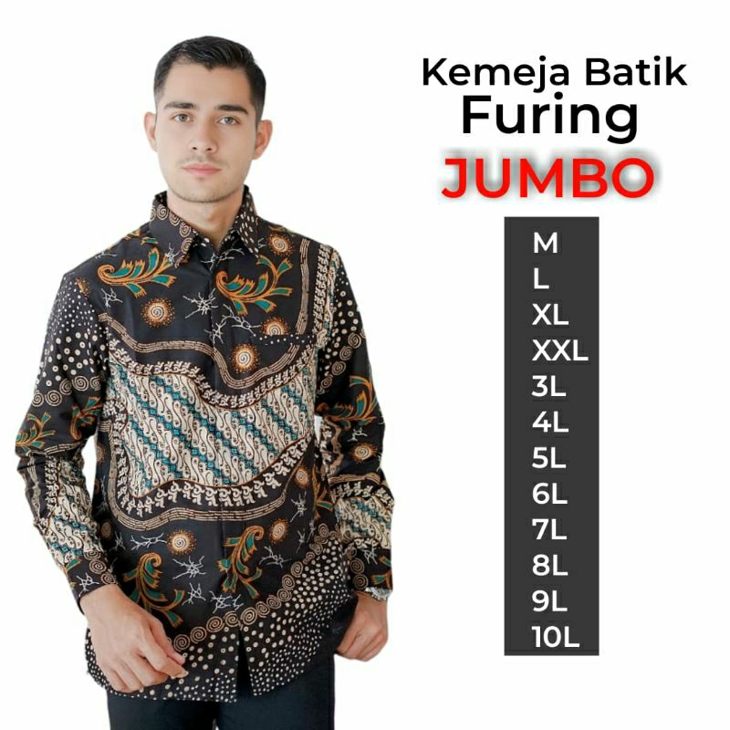 Kemeja Batik Furing Jumbo kemeja batik jumbo kemeja Furing pakaian Pria baju batik pria modern atasa