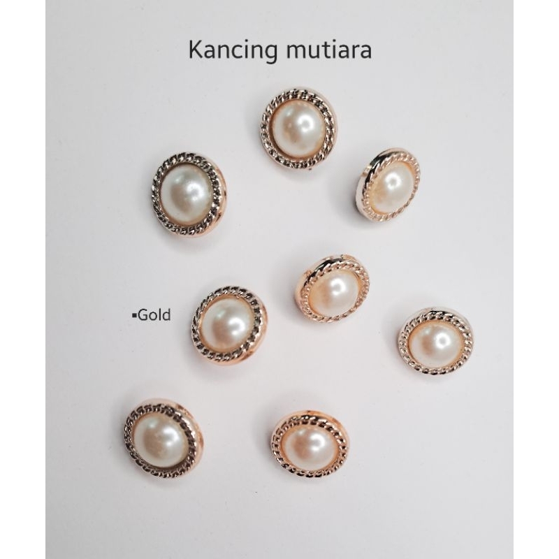 Kancing Jamur Mutiara warna Gold