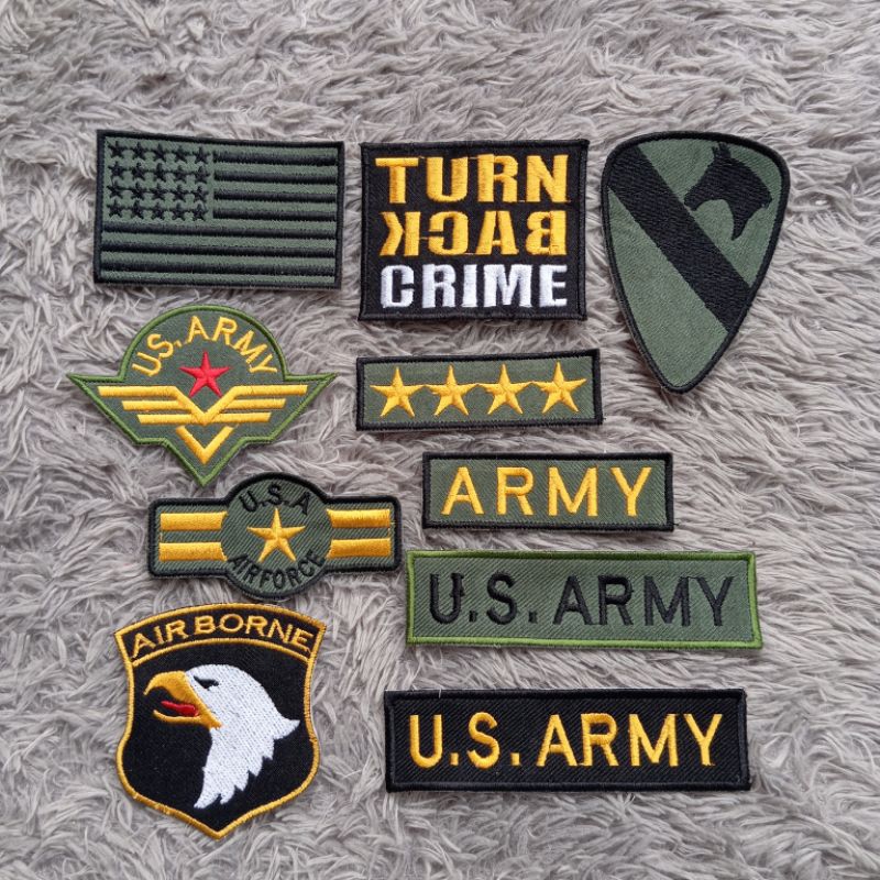 Patch Us Army,Patch Army, Air force, Logo Bordir US Army