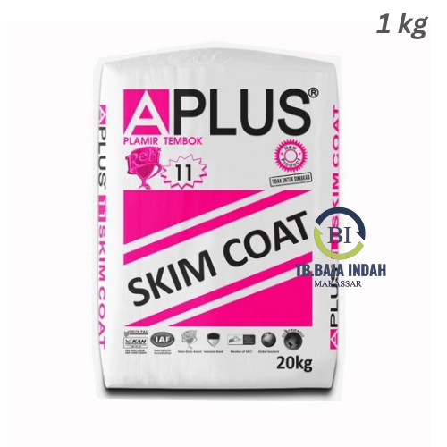 PLAMIR DINDING / A PLUS Merah 1 KG / Aplus 11 SkimCoat /Skimcoat Plamur Tembok Putih 1 KG