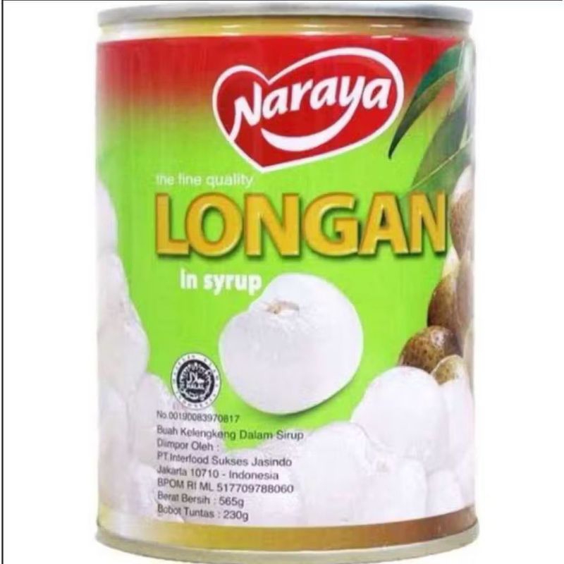 

Naraya Longan Buah Buahan kaleng Kelengkeng