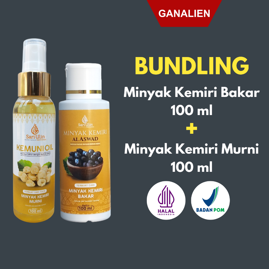 Paket Bundling Minyak Kemiri Murni & Kemiri Bakar