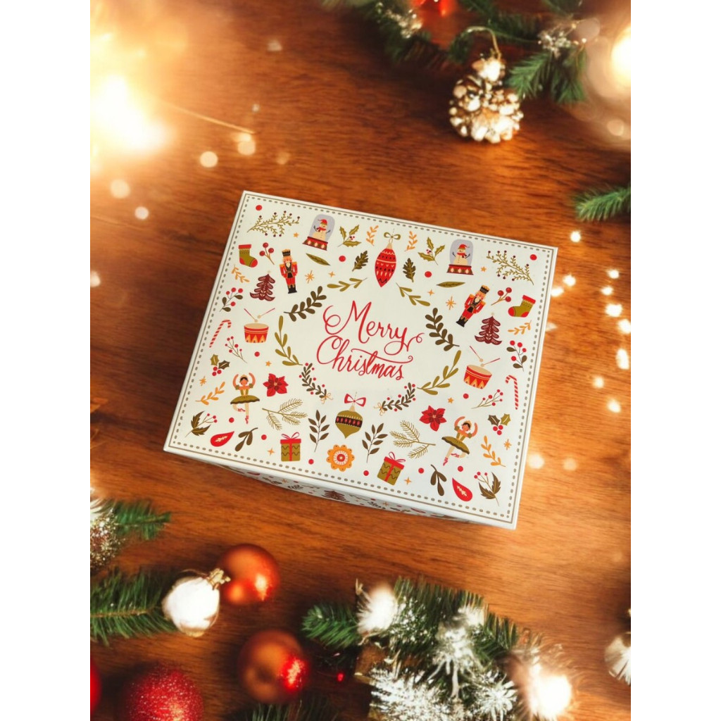 

( 10pcs ) Box nastar natal christmas sekat mika isi 20 dan 30 lubang dus kue lapis brownies mini