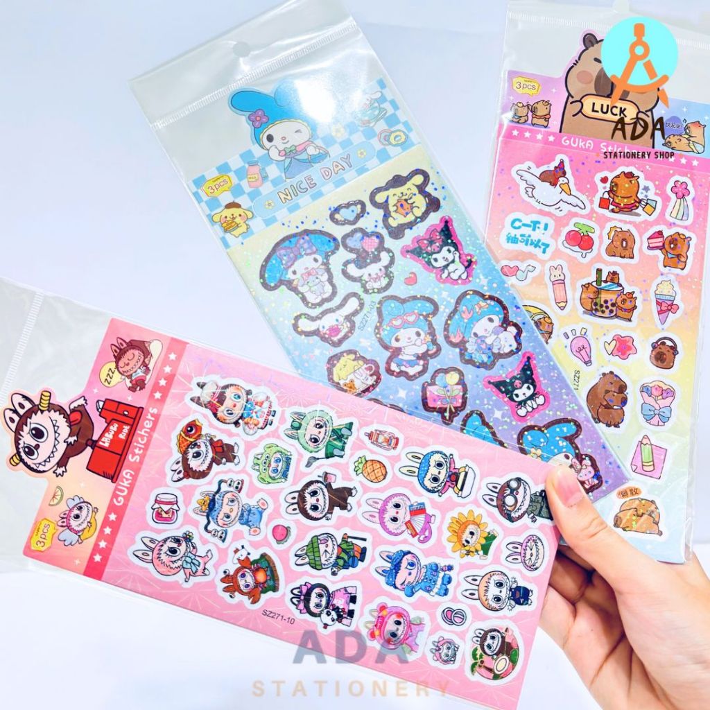 

SET ( 3 GAMBAR) STICKER LABUBU+CAPYBARA+SANRIO / STIKER MIX SZ-271