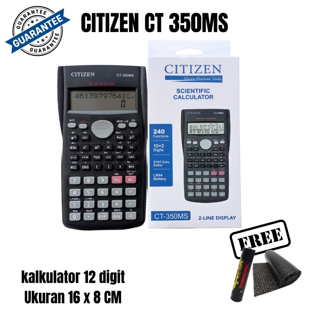 

Kalkulator Ilmiah CT 350 MS Alat Hitung Scientific Sekolah Besar 240 Fungsi 12 Digit