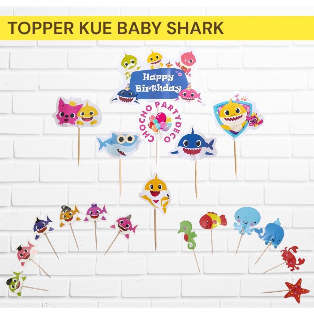 Topper BABY SHARK / Topper Kue Baby Shark