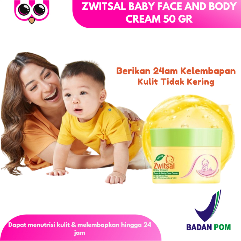ZWITSAL BABY FACE AND BODY CREAM 50 GR KRIM PELEMBAB WAJAH