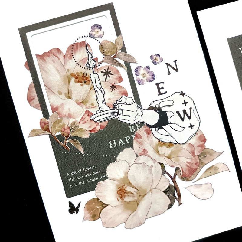 

(Kiricart) BLACK TEA Lisianthus PET Sticker Aesthetic / Journaling / Scrapbooking / DIY / Art and Craft