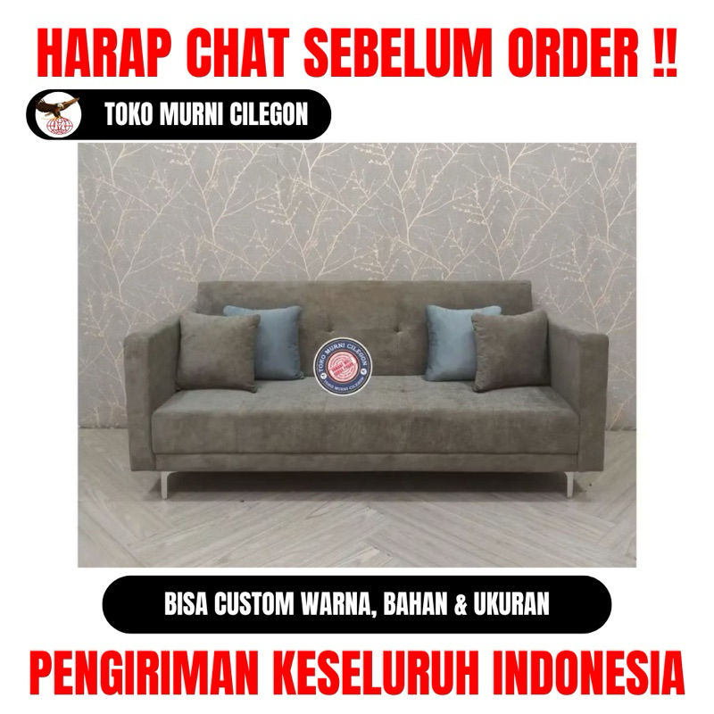 Sofabed Orlin Truffle Kaki Besi - free ongkir cilegon serang kota
