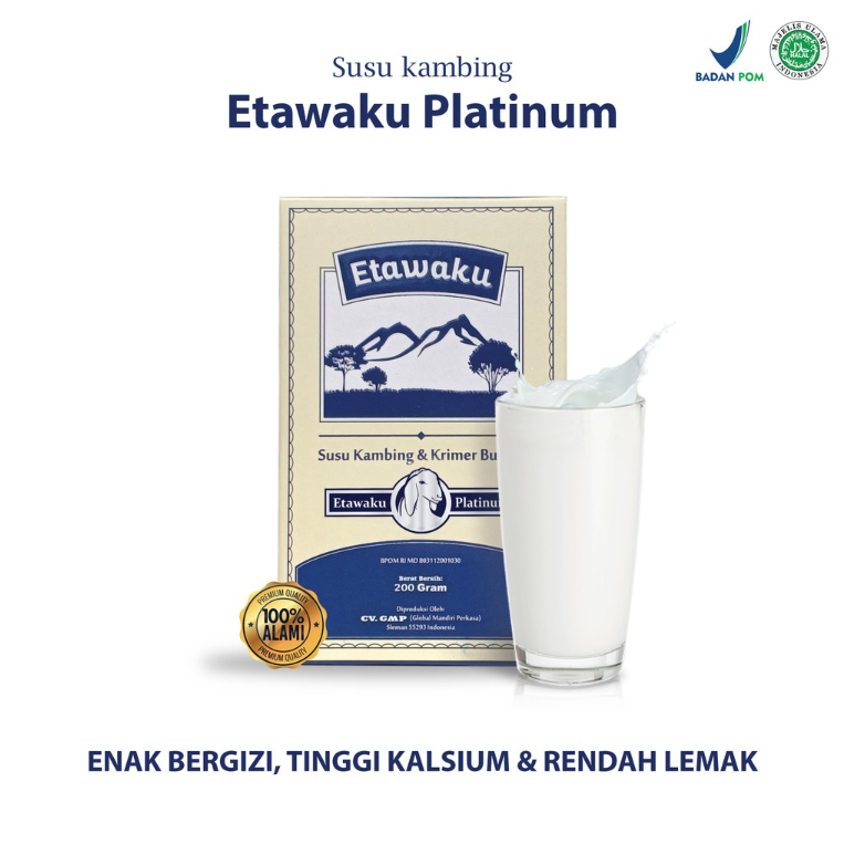 

Etawaku Platinum 200 gr Susu Kambing Etawa Original 1 Box herbal tulang, paru dan pencernaan
