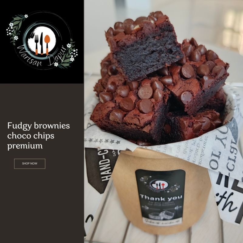 

Fudgy brownies choco chips bites cup 16 oz