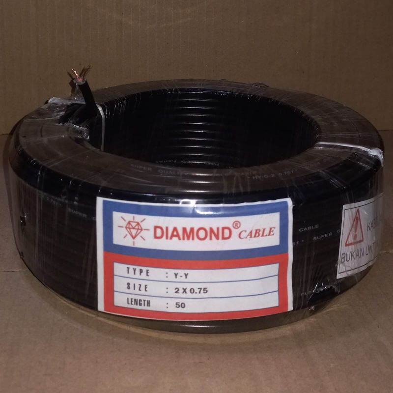 Promo Kabel Listrik PER 10 METER Kabel DIAMOND 2X0,75 Serabut Hitam Y-Y