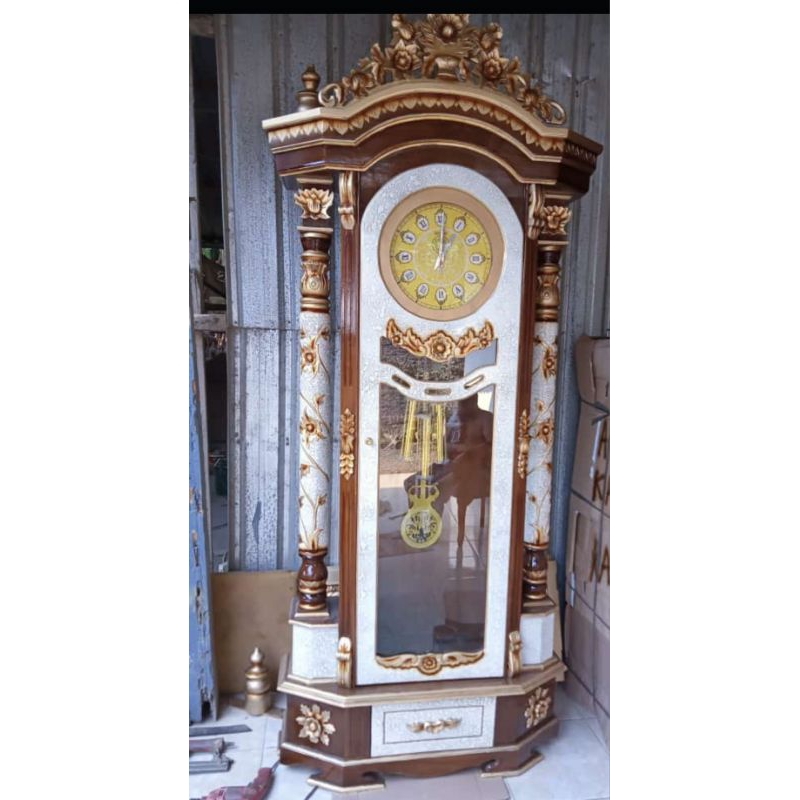 lemari jam hias Rahwana kayu jati Custom Size