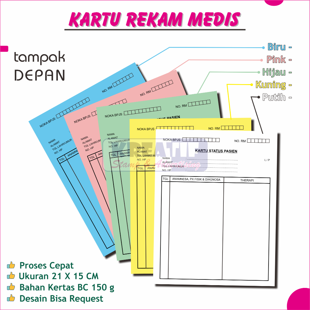 

KARTU REKAM MEDIS/ MEDICAL RECORD CARD / KARTU STATUS